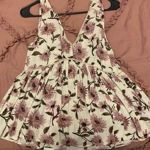 Flower print tank blouse